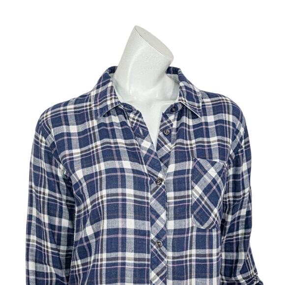 Rails Button up Flannel Shirt in Blue Plaid Cotton Women's Size Small - Picture 6 of 8